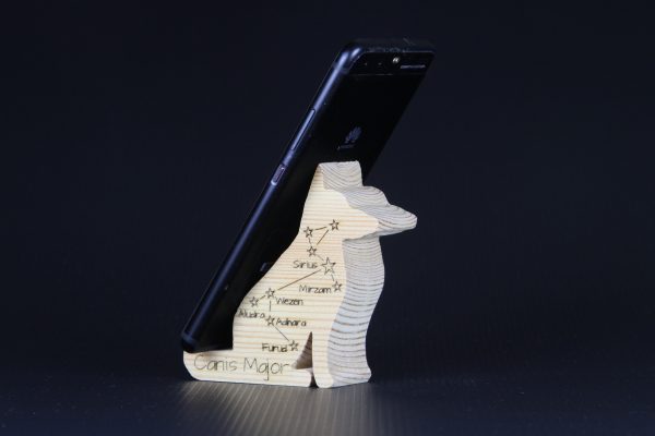 Product image of a dog phone holder.